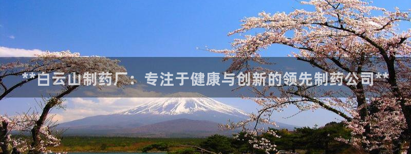 九游会老哥俱乐部官网首页：**白云山制药厂：专注于健康与创新的领先制药公司**