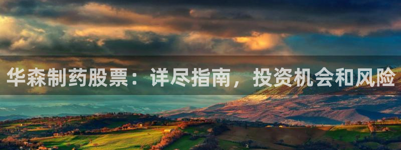 老哥吧九游会下架吗：华森制药股票：详尽指南，投资机会和风险