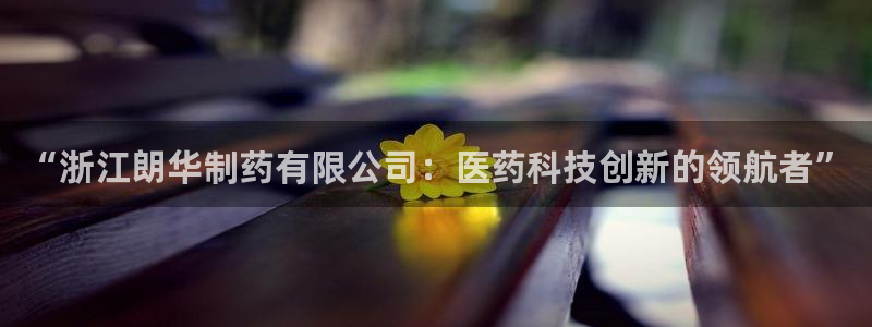 九游会老哥必备的交流社区九：“浙江朗华制药有限公司：医药科技创新的领航者”